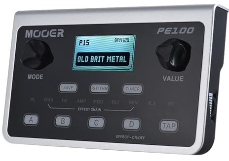 MOOER Guitar Effects, Umfassender Desktop-Effektor mit Drum-Machine-Tuning AC100-240V PE100