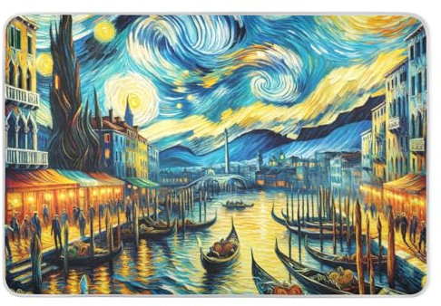 Starry Venice Night Wasserdichte Einlagen, 86,4 x 132,1 cm, schwere Saugfähigkeit, Bettnässen, Inkontinenzeinlagen, waschbare Einlagen für Betten für Inkontinenz, Erwachsene