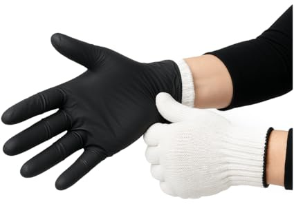 PIT BOSS - Confezione da 50 guanti monouso in nitrile 2 guanti in cotone