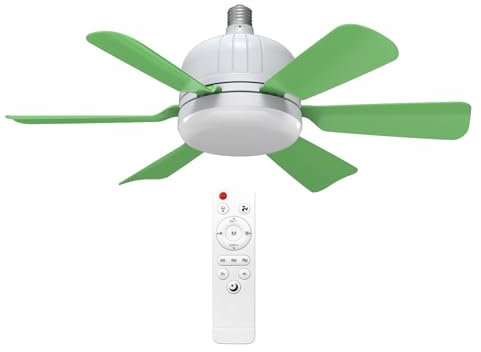 Ventilato a soffitto a LED - ventilatore a soffitto con luci a LED, ventilatore silenzioso con 3 velocità, base Dimmabile E27/E26 | Ideale per camera da letto, soggiorno, ristorante e spazi interni, e