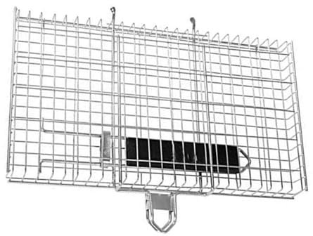 Cestino per griglia in acciaio inox, extra large, pieghevole, per esterni, portatile, con manico, per pesce, bistecche, verdure, resistente, per cortile, campeggio