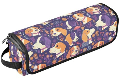 Cartoon Cute Dogs Face Hot Hair Tools Travel Bag and Heat Resistant Mat Waterproof Curling Iron Travel Case for Curling Iron Straightener Flat Hair Dryer Portable Travel Essentials