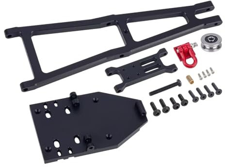 Para Axial Para Capra 1.9UTB Trail Para Buggy 1/10 KIT De Grúa Cabrestante Camión/Grúa Remolque Trasero Bastidor Actualización RC Crawler Coche RC Piezas(Black)