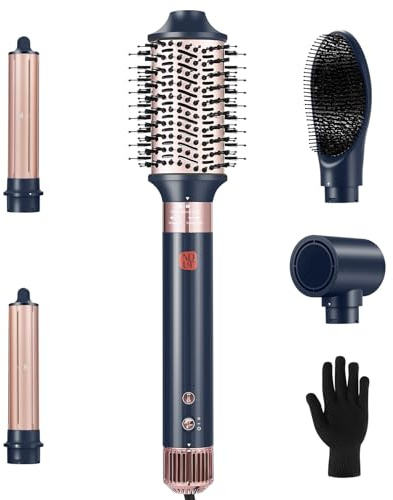 5 in 1 Flexstyle Hair Styler, High Concentration of Negative Ions Hair Dryer, Blow Dryer Brush, Straightening Brush, Curling lron, Round Brush 5 in 1 for Fast Drying Curling Straightening & Smoothing