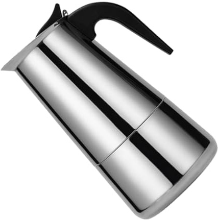 BESPORTBLE Caffettiera in Acciaio Resistenti Tazze per Piano Cottura a Induzione e a Gas Macchina Espresso con Valvola di Sicurezza e Manico Termoisolante Casa e Ufficio