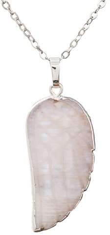 Collier d'ailes en pierre naturelle en argent sterling 925 pour femmes, colliers - Pendentif d'ailes de Reiki de guérison, cadeaux d'anniversaire pour femmes, Saint-Valentin