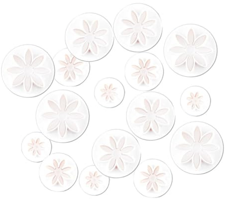 UKCOCO 16 Piezas Molde para Galletas de Plástico Diseño Floral Creativo Molde Pequeño para Hornear y Decorar Pasteles para Cumpleaños y Navidad