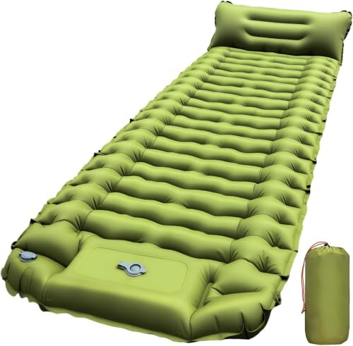 SFEATRU Luftmatratze Camping, Isomatte Camping, isomatte selbstaufblasend | Liegekomfort, Schnellaufblasung, Integrierte Fußpumpe, Platzsparend, Verdickt, Robust, Leicht, Vielseitig-Ideal für Outdoor