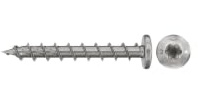 fischer 50 x PowerFast II PTF 6.0x50 A2 50 Chipboard Screw Half Round Head Inner Star TX Socket Fully Threaded A2 Stainless Steel for Metal Wood Connections