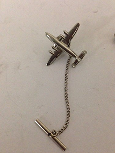 Lockheed Konstellation C18 Flugzeug-Krawattennadel mit Kette aus englischem modernem Zinn