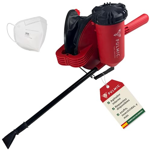 Espolvoreador Azufre, Tierra de Diatomeas e Insecticidas .Pulverizador de Polvo con Agitador, Boquilla y Tubo Orientable .Fuelle para Fumigar Polvo con Agitador. Azufradora 1,5kg Fabricado en España