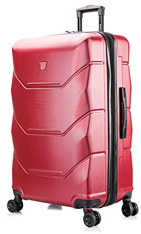 DUKAP ZONIX Luggage with Spinner Wheels | Durable Lightweight Hardside Suitcase Spacious Travel Bag with Handle and Trolley | 30 Inch Large Checked Luggage | Wine
