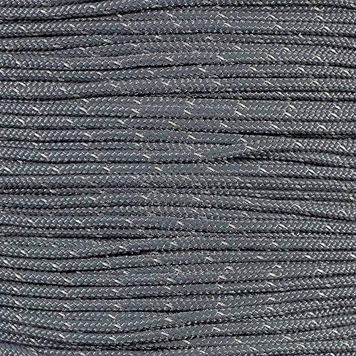 Paracord Planet Reflektierendes 95 Paracord – Camping, Wandern, Zelt und Abenteuerseil (15 m, grau)