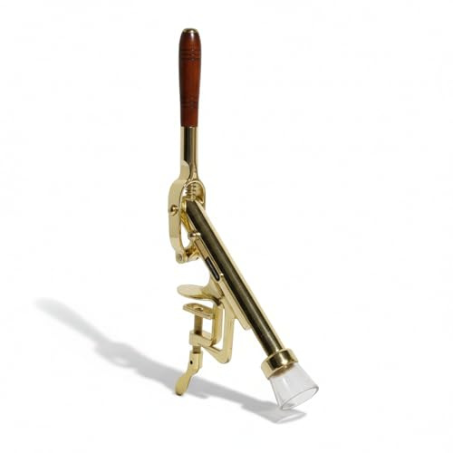 Chabrias Ltd Counter Mount Wine Cork Remover in Solid Brass - Professional Lever Corkscrew for Bar, Restaurant or Home Use, Polished Finish, Fits Counters up to 1¾ Inches