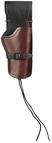 Andracor - Pistolengürtel aus echtem Leder - Einzelnes Holster für Revolver und Colts (Rechts- & Linkshänder) - Braun Schwarz Rot Grün - LARP Fasching & Steampunk