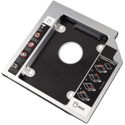 VBESTLIFE 12.7mm Aluminum SATA HDD SSD Enclosure Hard Disk Drive Bay Caddy Optical DVD Adapter for Laptop, Support for 2.5 HDD/SATA/SATAII/SDD Hard Disk