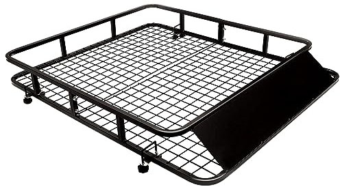 COSTWAY Baca Universal de Metal, Portaequipajes para Techo de Coche, Carga hasta 75kg, Impermeable, 122x102x15cm, para Autos Universal