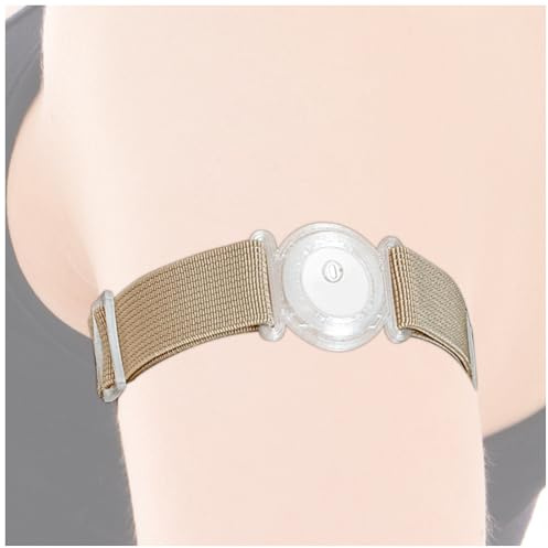 DiaBrothers® Fascia di fissaggio per Freestyle Libre 3 sensore-Impermeabile e flessibile-Tenuta sicura e protezione-Bracciale regolabile-Supporto:trasparente-Bracciale:beige-Taglia:L (35-45 cm)