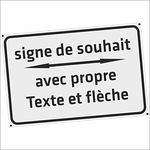 INDIGOS UG - Schilder selbst gestalten mit Pfeil - grau - Aluverbundplatte 12 Größen - 30x20-200x100cm - Schild personalisiert mit Text - Schrift - für Garage, Hotel, Parkplatz, Schule, Carport,