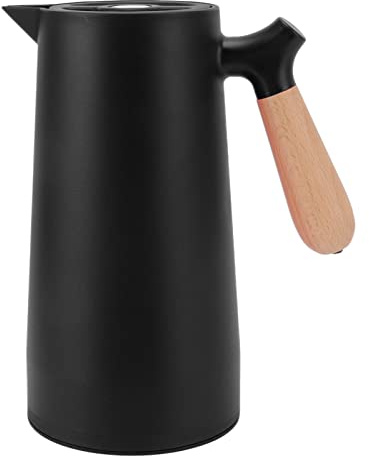 Jarra de Café Térmica para Mantener Calientes Jarras con Aislamiento Térmico Frasco de Vacío Aislado Grande de Doble Pared Retención de Calor de 12 Horas 1 Litro Café de Agua de Té(Negro)