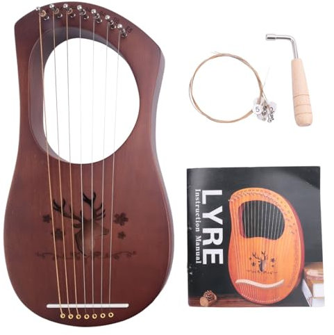 Sahkgye 7-Saitige Lyre Harfe Mahagoni Metall Saiten Saiten Instrumente