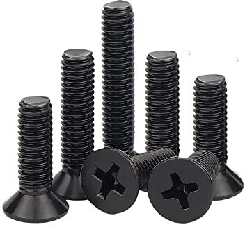 BOYALE 50 Stück Kreuzschlitz-Senkkopfschraube M2 M3 M4 Mini Kleine Schwarze Karbonstahl-Kreuzschraube Edelstahlschrauben (Size : 4mm, Color : M4-50pcs)
