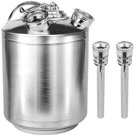 2.5 Gallon 10L Cleaning Keg, Kegerator Cleaning kit,Beer Line Cleaning Kit | Keg Line Cleaning Kit With 2D Coupler Keg,Stainless Steel Material Beer Line Cleaner,Home Or Commercial Beer Line Cleaning