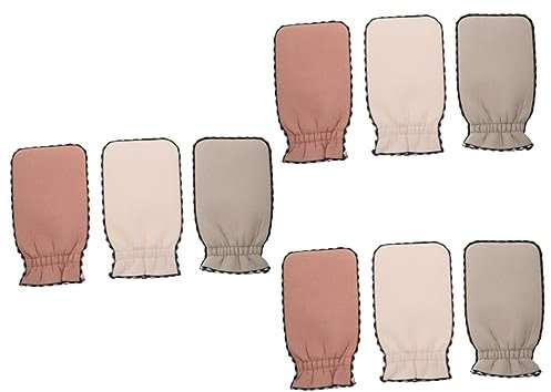 FRCOLOR 9 Stk Peeling-handtuch Peeling-handschuh Gesichtsbräunungs-massagehandschuh -duschhandschuh Selbstbräunungs- Wäscher Gründliche Reinigung Pad-handschuhe Polyester