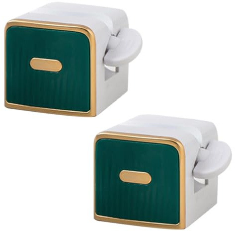XIZONLIN 2Pcs Toothpaste Squeezer Rolling Tube Toothpaste Squeezer Bathroom Wall Hanging Tube Squeezer Dispenser with Adhesive Patch for Toothpaste Tubular Cosmetic Green