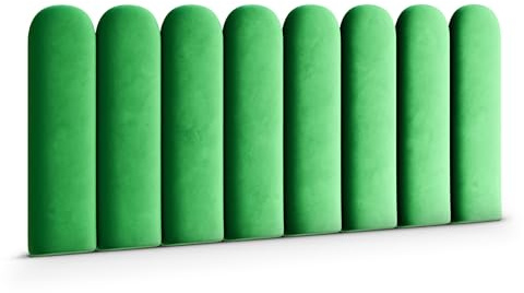 Muralo Pannello Imbottito da Parete Magic Velvet - 30x100 cm, Verde | Cuscino da parete trapuntato in velluto, effetto 3D, montaggio a parete con colla, ideale come testiera del letto o schienale