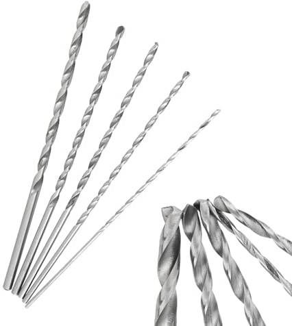 BORDSTRACT Herramienta de broca helicoidal de vástago recto de acero de alta velocidad extra larga, broca de vástago recto resistente al calor para madera, metal y plástico