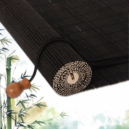 Xalteafe Retro Bambus Rollo,Bambusrollo Outdoor Wetterfest,Springrollo Bambus,Innen-AußEn-Rollo Bambus,Lichtfilternde,Sichtschutz,Pflegeleicht,Staubdicht,FüR DraußEn/Drinnen/Wanddekoration