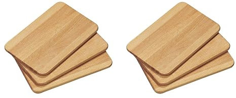 KESPER Tabla de desayuno, 6 unidades, madera de haya, tabla de cortar de madera para el uso diario, ideal para servir alimentos