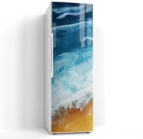 DEQORI Magnetfolie für Kühlschrank 60x180 cm | Motiv Meeresflüstern | dekorative Magnetmatte Gefrierschrank Schutz | Magnet Deko-Folie selbstklebend, magnetisch & beschreibbar