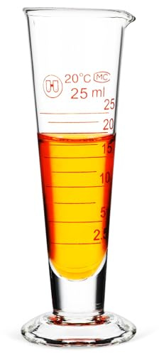 TOPPERFUN Messbecher Aus Glas 25 Ml Kegelförmiger Messzylinder Für Präzise Flüssigkeitsmessung Kleiner Glasmessbecher Für Küche Und Labor Kompakt Temperaturbeständig