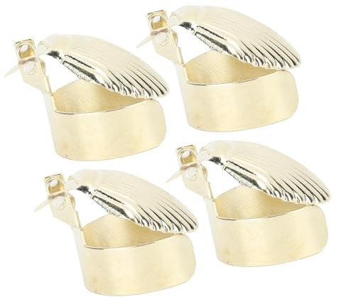 Jwthee 4 Stück muschelförmiger Kerzenlöscher, automatische schwedische Kerzenlöschringe, Metallmuschelmuster, Kerzenlösch-Timer, Kerzenstopper für Kerzenliebhaber (Gold)