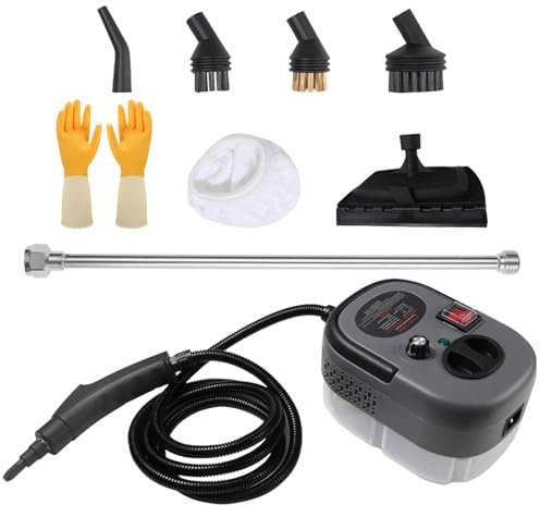 Dampfreiniger 2500W, Tragbarer Handdampfreiniger zum Reinigen, Schneller Autodampfreiniger zum Aufheizen mit 8 Zubehör, 1,2L Wassertank für Küchenmöbel Boden Badezimmer Auto Fenster