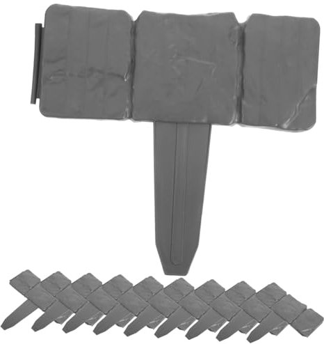 POPETPOP 20pièces Lot de Bordures De Jardin Plastique Imitation Pierre Clôture Piquet Flexible pour Pelouse Et Parterres Décoration Extérieure DIY pour Potagers Et Allées