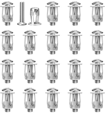 Cpolebev 20 StüCk M6X25 Schraube Mutter Auto Metall Schraube BlüTen Blatt Muttern mit Schraube für Hohle Wand Haut