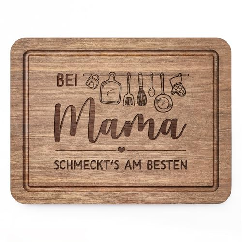 Schneidebrett aus Holz Geburtstagsgeschenk für Mama | Mama Geschenk, Holzschneidebrett aus Massiver Akazie Geschenk Mama, 29 * 22 * 1.5 CM