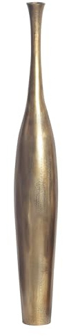 FineBuy Bodenvase 100 cm Aluminium Gold, Blumenvase Groß