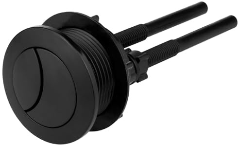 Repuesto de botón de descarga de inodoro negro, botón superior de descarga de inodoro de doble presión con resorte, para reparación de tanque de agua de inodoros de baño (M)