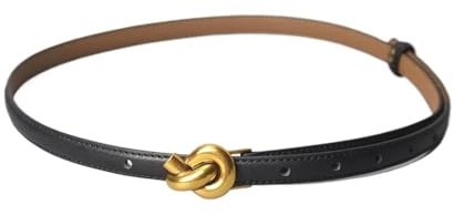 HIKOO DAILY Damen Gürtel aus echtem Leder, Knotenschnalle, Taillenbund, Kummerbund für Kleid, Jeans