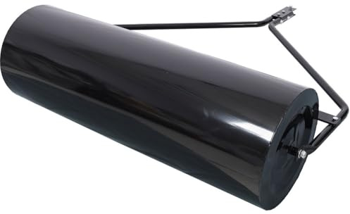 Garden Lawn Roller, 26 Gallon Steel Drum, 40 Wide, 220 lbs Capacity, Push/Pull Tow-Behind with Handle, ATV Compatible, Water/Sand Filled, for Yard, Garden & Park – Black