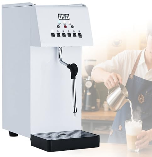 DPLXQPP Espumador Profesional,Espumador Comercial De Leche 2500w,Varilla 360°,5 Temperaturas (6l),Acero Inoxidable,Ideal para Bares Y Teterías
