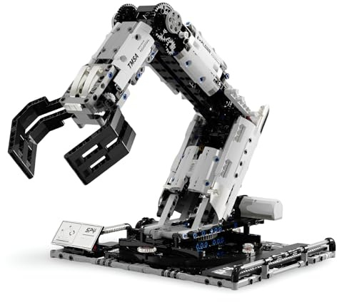 PlaySynthe Technik Roboterarm Bausteine, 784 Teile Mechanischer Arm Klemmbausteine mit RC, STEM Lernspielzeug Bausatz Modell, Geschenk für Erwachsene und Kinder