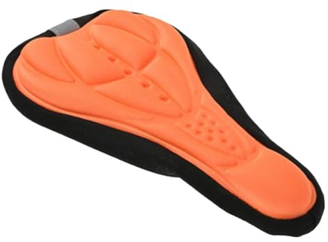 Alasum Fahrradsattelbezug Gel Pad Ergonomisch Atmungsaktiv rutschfest Gepolstert Kompatibel für Mountainbike Rennrad Citybike in Orange