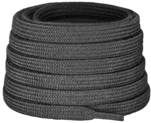 Lacesgian Lacets Kevlar 8 mm pour Bottes de Travail, Plats Résistants à la Chaleur pour Chaussures de Pompier et Soudeur (Black,63/160cm)