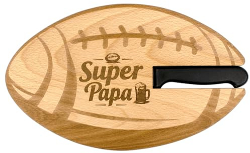 ERNESTINE - Planche apéro Rugby Papa - Cadeau de Noël pour Papa fan de sport - idée cadeau fête des pères - idée cadeaux rugby homme - planche apéro personnalisée - planches à découper sport