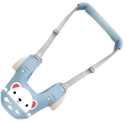 Generic Arnés para Caminar para Niños Pequeños, Gancho y Bucle Ajustables de Algodón Suave para Exteriores (BLUE #11)